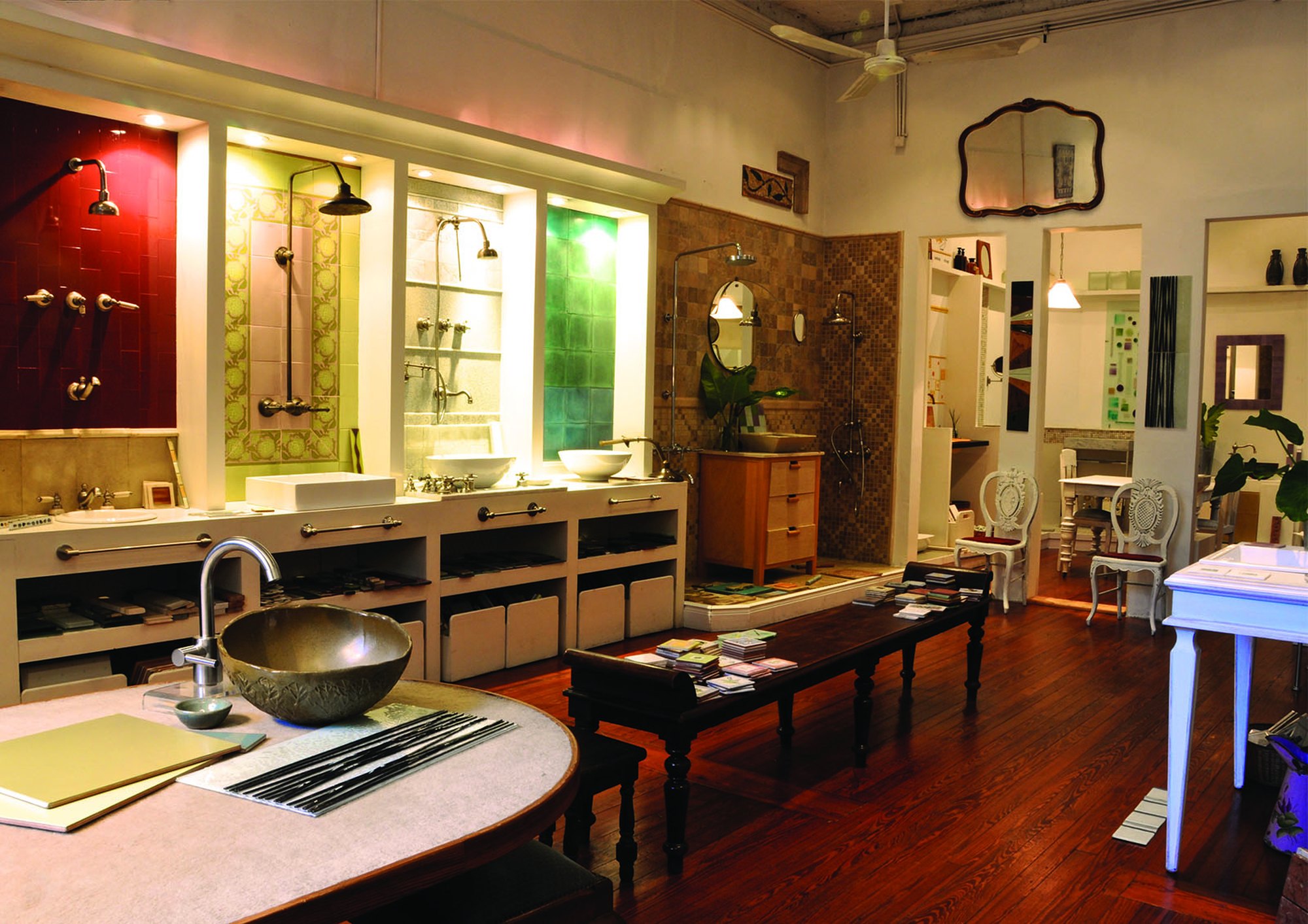 El local de Marita Cardini en Palermo, con sus ambientes de baño